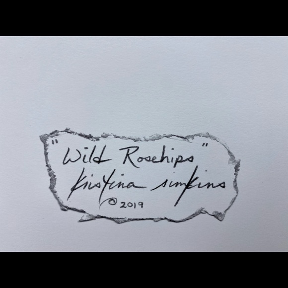 “Wild Rose hips” Watercolor Notecard - Picture 3 of 4